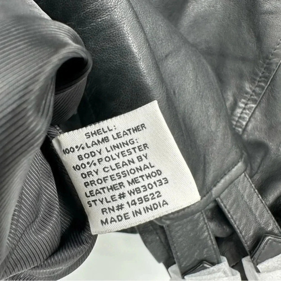 WALTER BAKER Liz Lamb Leather Crop Moto Jacket Black Size Medium ($698) B1685 - Picture 4 of 6